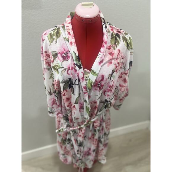 Show Me Your Mumu Floral Print Robe One Size OS Kimono Lightweight Pink - Picture 4 of 8